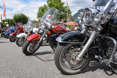 Harley Davidson Motosiklet üzerinde Lugano İsviçre Harley günlerde 