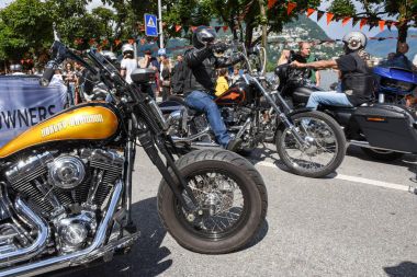 Harley Davidson Motosiklet üzerinde Lugano İsviçre Harley günlerde 
