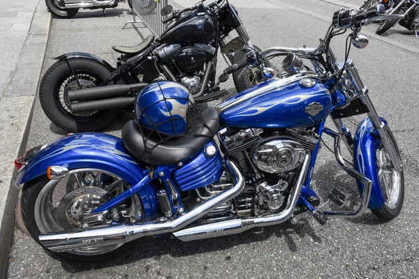 Harley Davidson motocicleta no Swiss Harley Days em Lugano — Fotografia de Stock