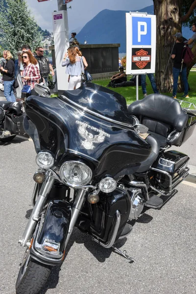 Harley Davidson moto alle Giornate svizzere Harley a Lugano su — Foto Stock