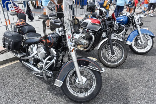 Harley Davidson motocicleta no Swiss Harley Days em Lugano em — Fotografia de Stock