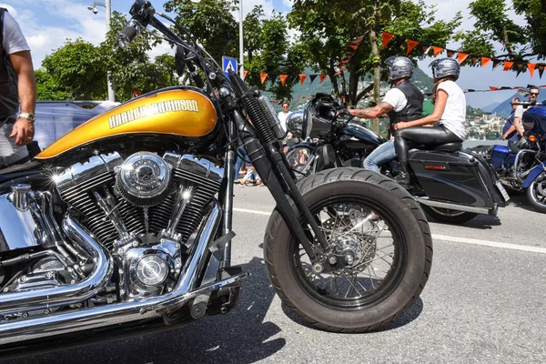 Harley Davidson motocicleta no Swiss Harley Days em Lugano em — Fotografia de Stock