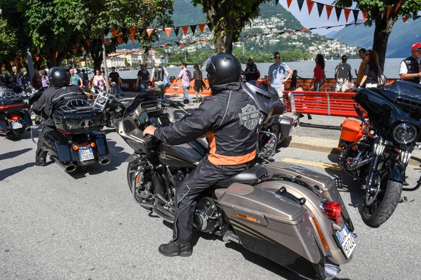 Motorka Harley Davidson na švýcarské Harley-Davidson v Luganu na — Stock fotografie