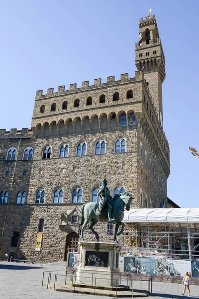 Palazzo Vecchio radnice ve Florencii v Itálii. — Stock fotografie