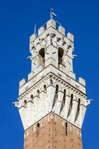 Dettaglio della torre Mangia a Siena — Foto Stock