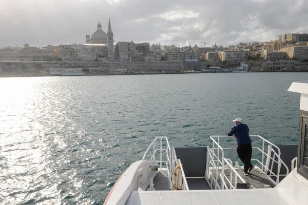 Widok z Valletty, stolicy Malty — Zdjęcie stockowe