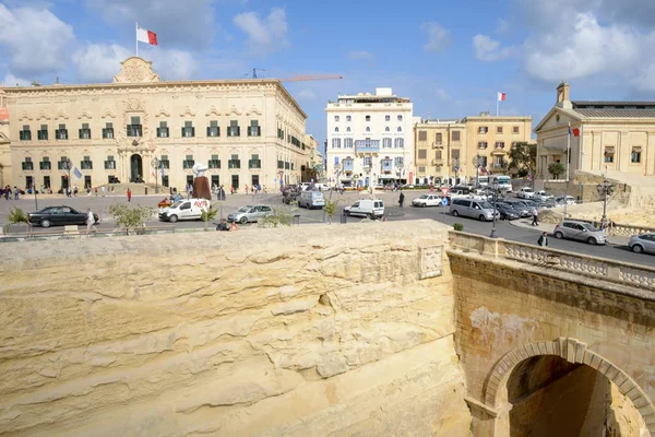 Auberge de Castille. Urząd premiera. Valletta, Malta. — Zdjęcie stockowe