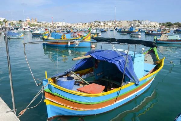 Balıkçı köyü Marsaxlokk Malta Adası — Stok fotoğraf