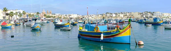 Balıkçı köyü Marsaxlokk Malta Adası — Stok fotoğraf