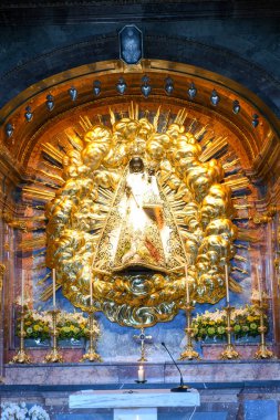 Einsiedeln abbey Bayan chapel üzerinde siyah Madonna 