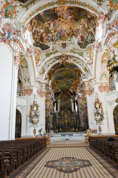 Das Innere der Abtei Einsiedeln in der Schweiz — Stockfoto