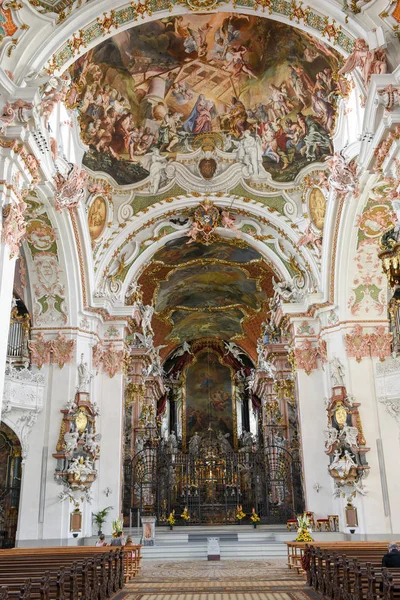 El interior de la abadía de Einsiedeln en Suiza — Foto de Stock