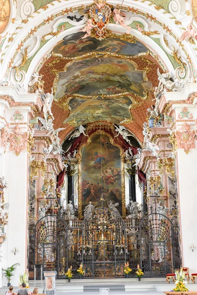 El interior de la abadía de Einsiedeln en Suiza — Foto de Stock