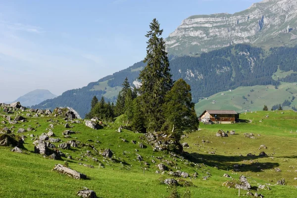 Vista rural sobre Engelberg na Suíça — Fotografia de Stock