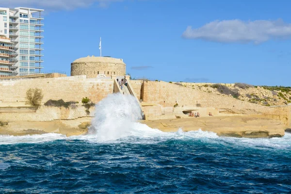 Tigne Fort v Sliemě na Maltě — Stock fotografie