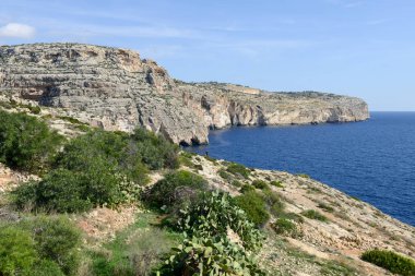 Malta Adası, mavi mağara, sahil