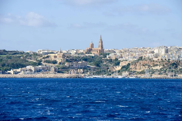 Přístav mgarr na malém ostrově gozo - malta — Stock fotografie