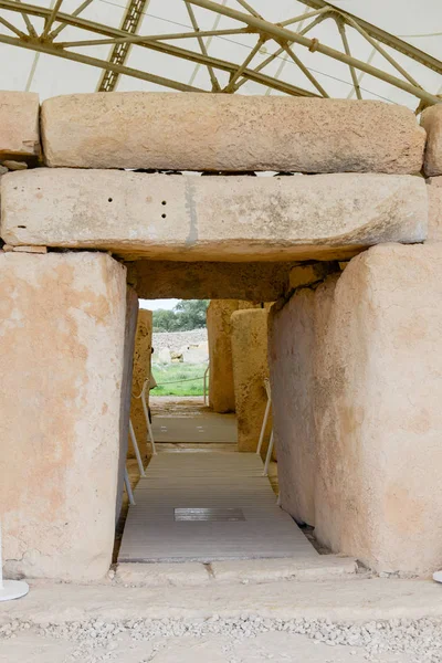Hagar Qim tempel komplex finns på ön Malta — Stockfoto