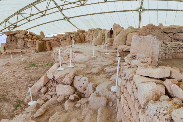 Hagar Qim tempel komplex finns på ön Malta — Stockfoto