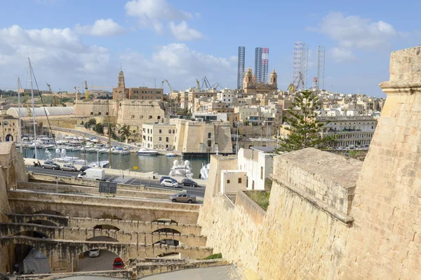 De historische stad van Birgu (Vittoriosa), Malta — Stockfoto