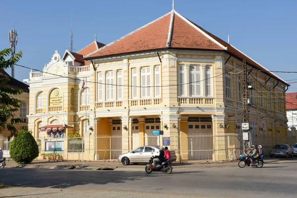 Francuskim kolonialnych domów w Battambang w Kambodży — Zdjęcie stockowe