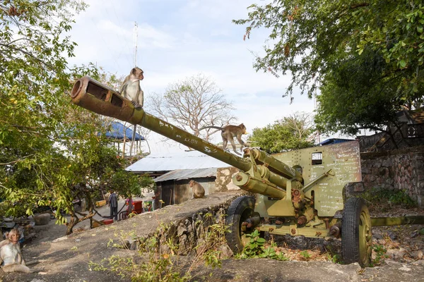 Stary kawałek artylerii Czerwonych Khmerów w Kambodży — Zdjęcie stockowe