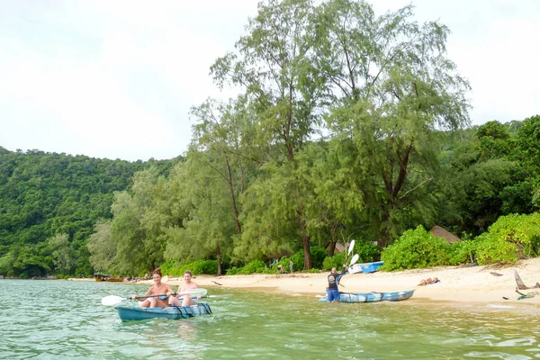 Plaja apusului de soare din insula Koh Rong Sanloem din Cambodgia — Fotografie, imagine de stoc