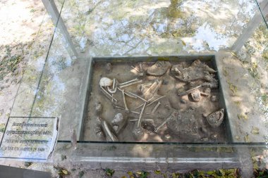 The skulls of Killing Fields outside of Phnom Penh, Cambodia clipart