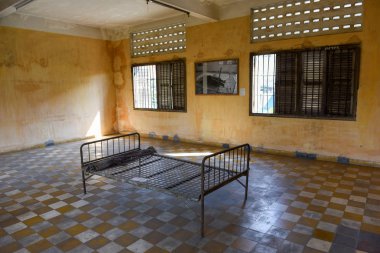 Phnom Penh Kamboçya Tarih hapishanede S21 hücrenin cezaevi