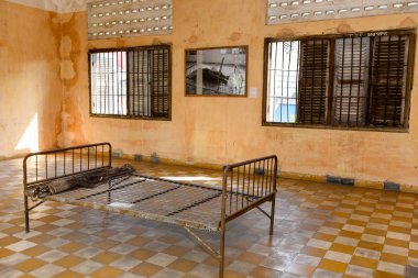 Phnom Penh Kamboçya Tarih hapishanede S21 hücrenin cezaevi