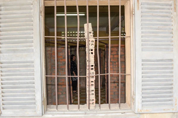 Vězeňské cele S21 věznici v Phnom Penh, Kambodža — Stock fotografie