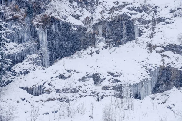 Zasněžená krajina v Engelbergu na Švýcarsko — Stock fotografie