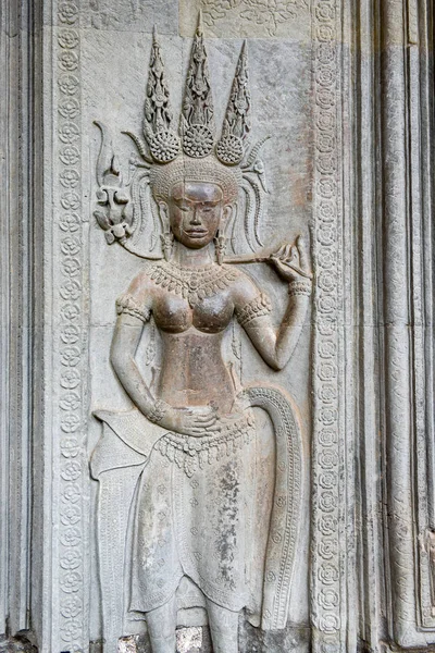 Płaskorzeźba świątyni Angkor Wat w Siem Reap, Kambodża. — Zdjęcie stockowe