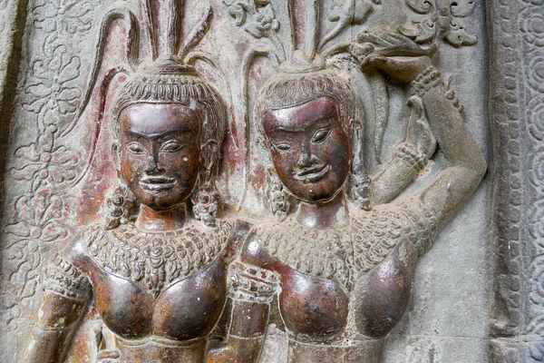 Płaskorzeźba świątyni Angkor Wat w Siem Reap, Kambodża. — Zdjęcie stockowe