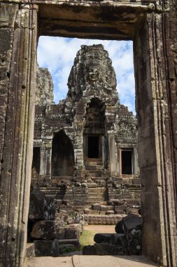 Siemreap, Kamboçya, Angkor Thom tapınakta Bayon yüzler.