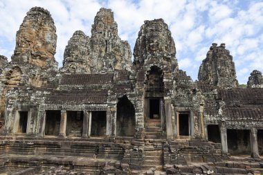 Siemreap, Kamboçya, Angkor Thom tapınakta Bayon yüzler.