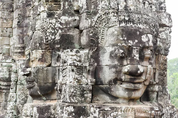 Πρόσωπο πέτρα closeup της Καμπότζης Angkor Thom, ναός Bayon prasat — Φωτογραφία Αρχείου