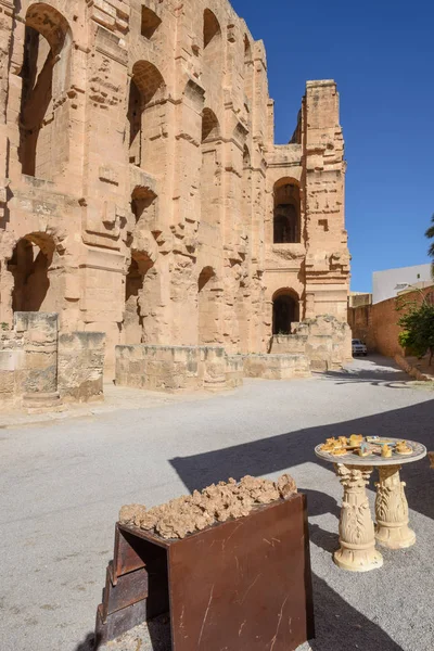 Anfiteatro romano de El Jem na Tunísia — Fotografia de Stock