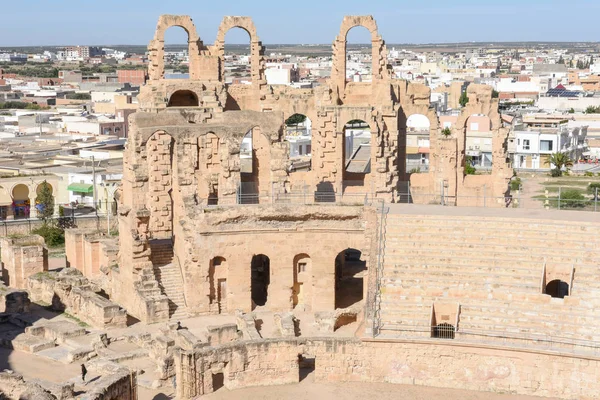 Anfiteatro romano de El Jem na Tunísia — Fotografia de Stock