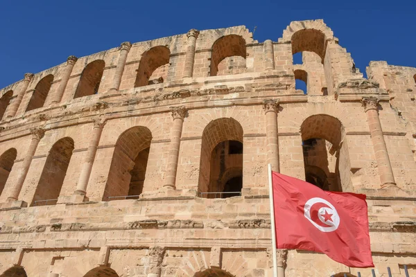 Romerska amfiteater i El Jem på Tunisien — Stockfoto