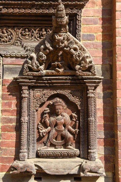 Obra de arte do templo na praça Durban em Patan, perto de Kathmandu , — Fotografia de Stock