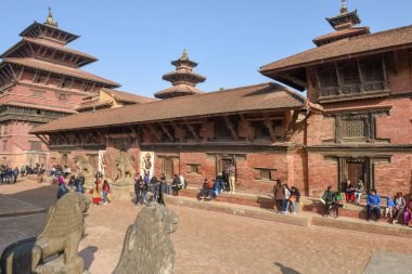 Patan 'daki Durban Meydanı Tapınağı Nepal' deki Katmandu yakınlarında.