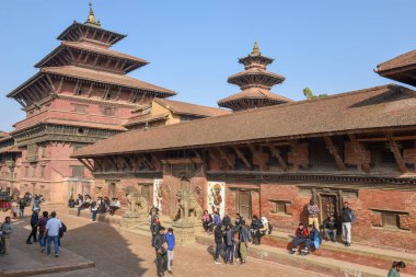 Patan 'daki Durban Meydanı Tapınağı Nepal' deki Katmandu yakınlarında.
