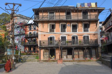 The pedestrian zone in the center of Bandipur village on Nepal