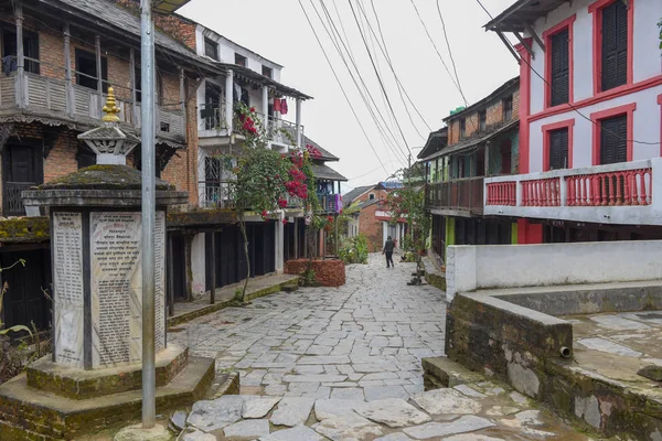 The pedestrian zone in the center of Bandipur village on Nepal — Stok fotoğraf