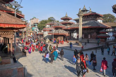 Nepal 'deki Katmandu' daki Durban Meydanı Tapınağı