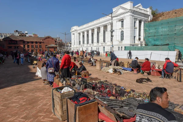 Nepal 'de Katmandu' da Durban Meydanı 'nın pazarı — Stok fotoğraf