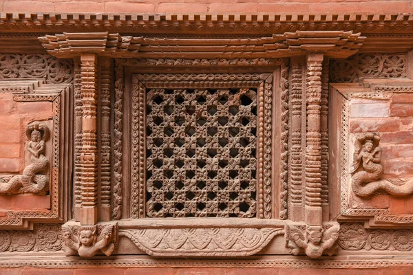 Detalhe Arquitetônico Templo Praça Durban Katmandu Nepal — Fotografia de Stock