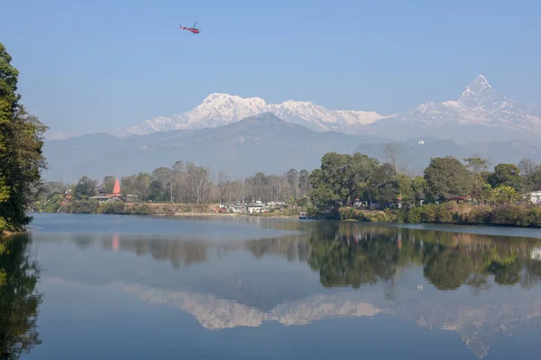 Machapuchare Annapurna Tartományban Phewa Pokhara Nepálban — Stock Fotó