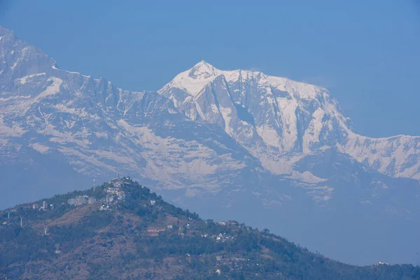 Kilátás Himalája Tartományban Pokhara Felett Nepálban — Stock Fotó